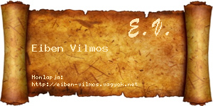 Eiben Vilmos névjegykártya